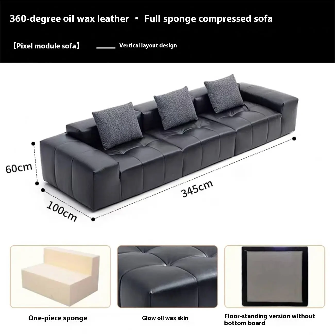 主图-05 Globe Furnishings - Italian Minimalist Tofu-Block Pixel-Compressed Sofa