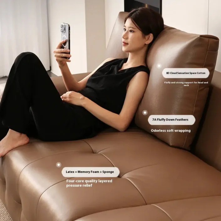 Globe Furnishings - Italian Minimalist Full Genuine Leather New Lawrence Sofa Globe Furnishings - Italian Minimalist Full Genuine Leather New Lawrence Sofa