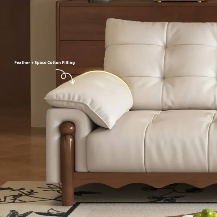 Globe Furnishings - Italian Minimalist Mid-Century Cloud Leather Sofa Globe Furnishings - Italian Minimalist Mid-Century Cloud Leather Sofa