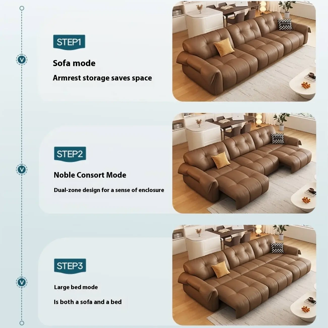 主图-05 Globe Furnishings - Italian Minimalist Multifunctional Electric Leather Sofa