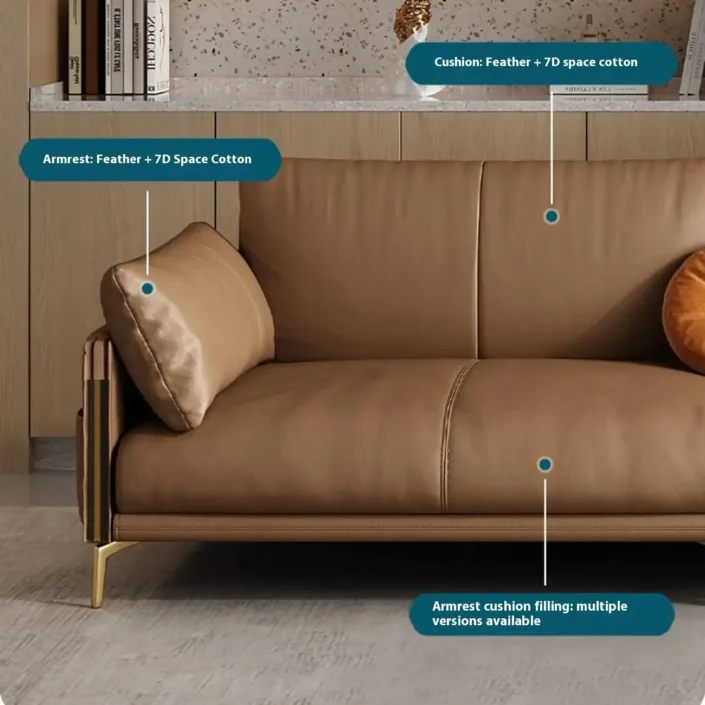 Globe Furnishings - Italian full-grain leather upholstered sofa Globe Furnishings - Italian full-grain leather upholstered sofa
