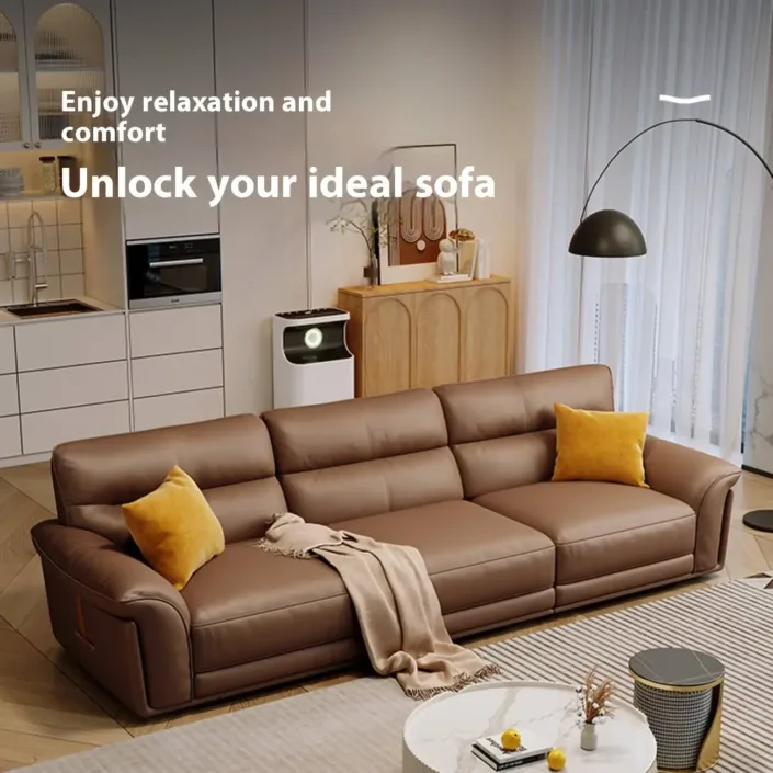 Globe Furnishings - New Italian Top-Grain Leather Light Luxury Modern Sofa Globe Furnishings - New Italian Top-Grain Leather Light Luxury Modern Sofa
