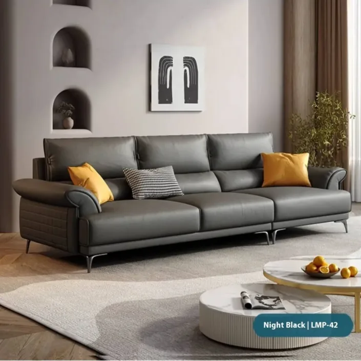 Globe Furnishings - Italian Nordic-inspired luxury leather sofa Globe Furnishings - Italian Nordic-inspired luxury leather sofa