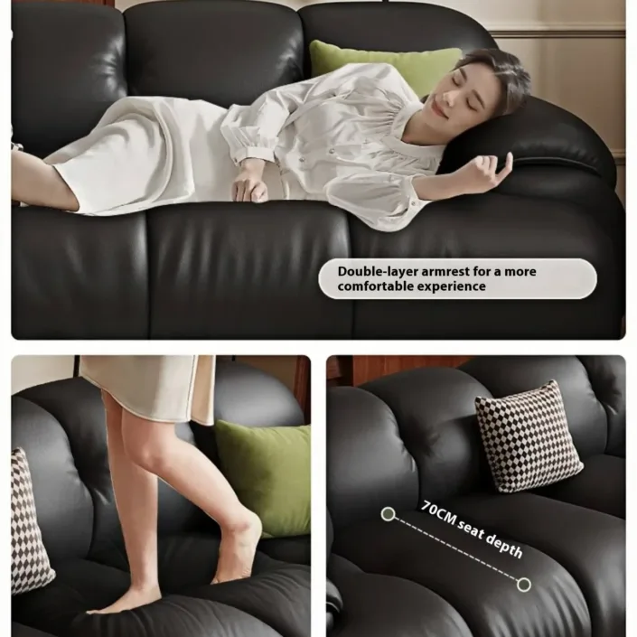 Globe Furnishings - New Luxury Cloud-Style Leather Sofa Globe Furnishings - New Luxury Cloud-Style Leather Sofa