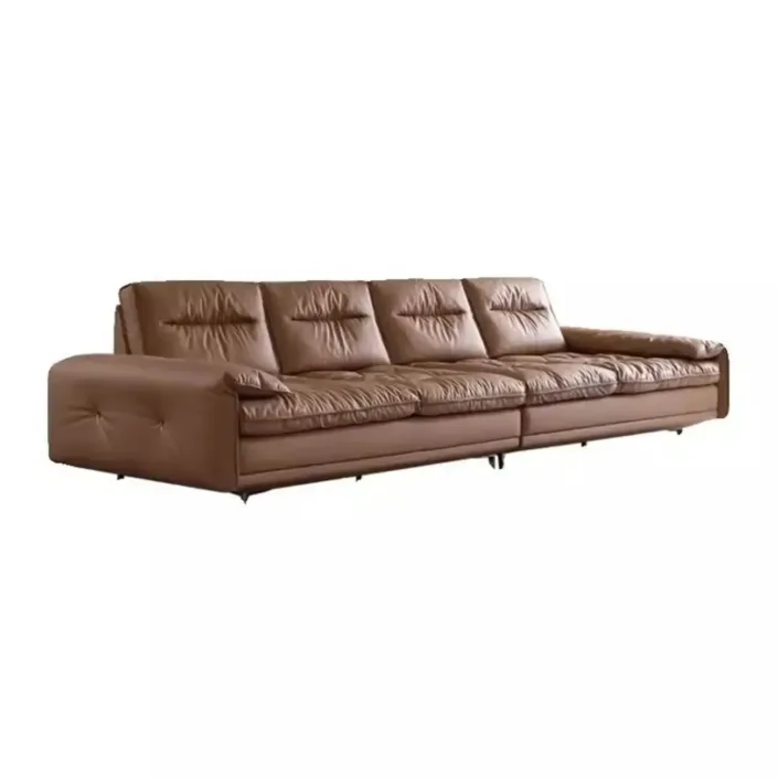 Globe Furnishings - Elephant ear genuine leather sofa with adjustable backrest Globe Furnishings - Elephant ear genuine leather sofa with adjustable backrest
