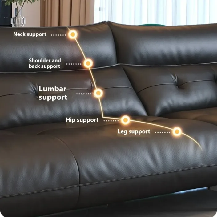 Globe Furnishings - Compact-style straight-back leather sofa Globe Furnishings - Compact-style straight-back leather sofa