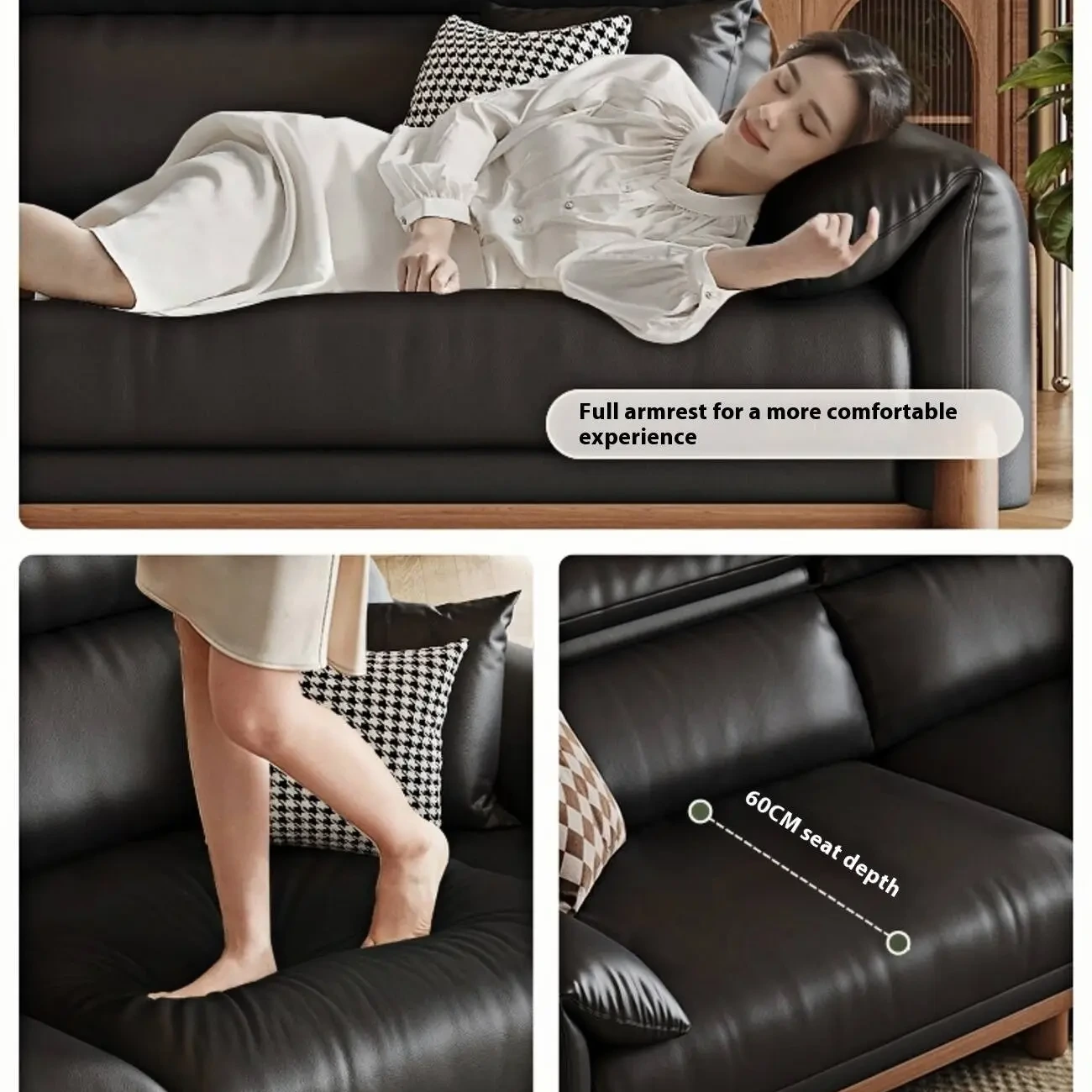 主图-05 Globe Furnishings - Warm and retro genuine leather sofa