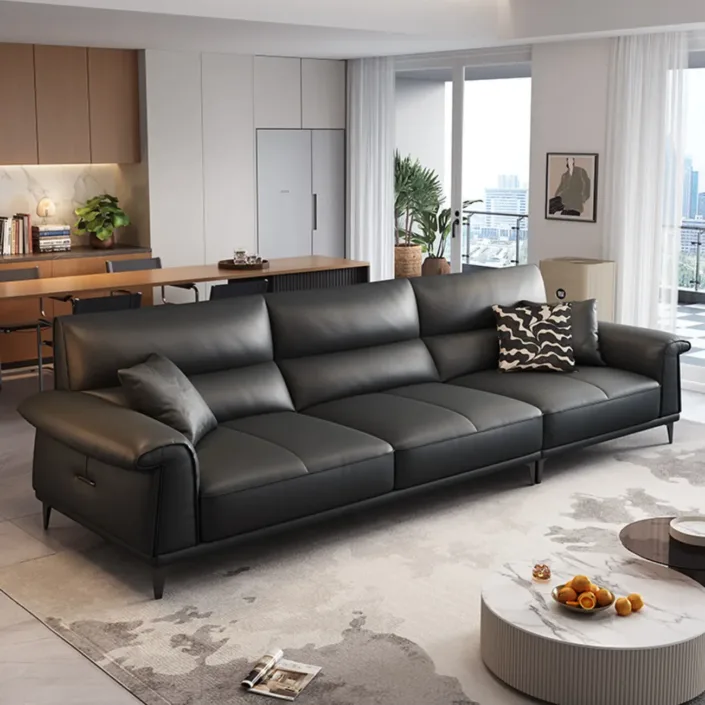Globe Furnishings - Luxury Minimalist Comfortable Leather Sofa Globe Furnishings - Luxury Minimalist Comfortable Leather Sofa