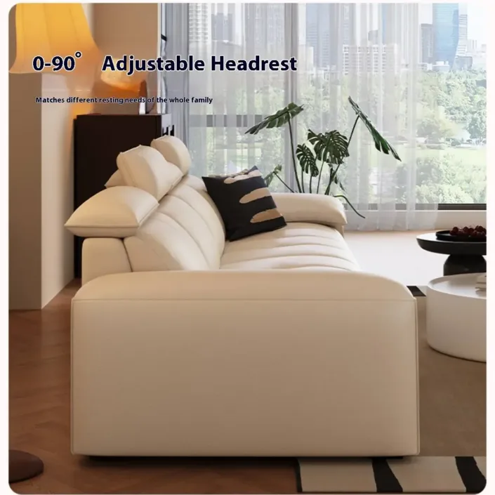 Globe Furnishings - Italian Minimalist Light Luxury Top Grain Leather Sofa Globe Furnishings - Italian Minimalist Light Luxury Top Grain Leather Sofa