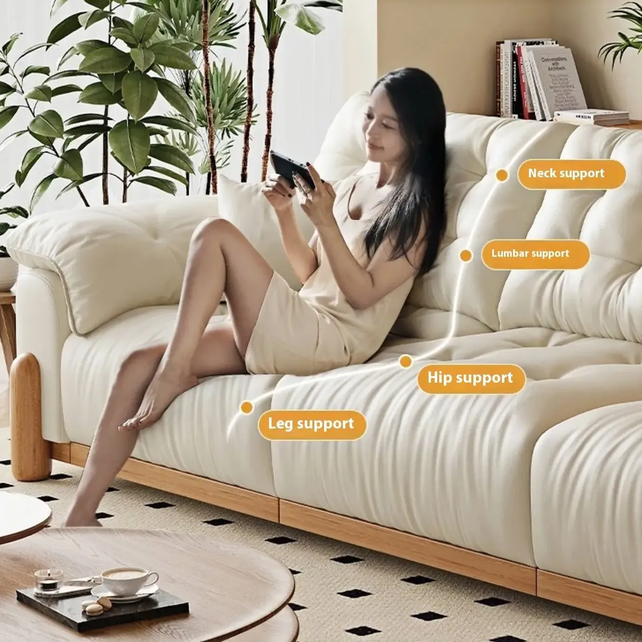 主图-05 Globe Furnishings - Italian multi-functional extendable leather sofa