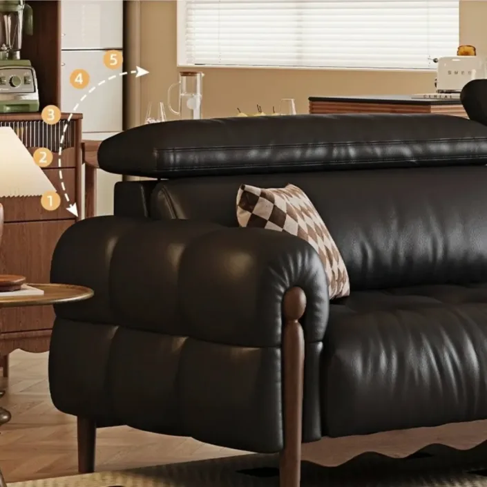 Globe Furnishings - French retro style elegant leather sofa Globe Furnishings - French retro style elegant leather sofa