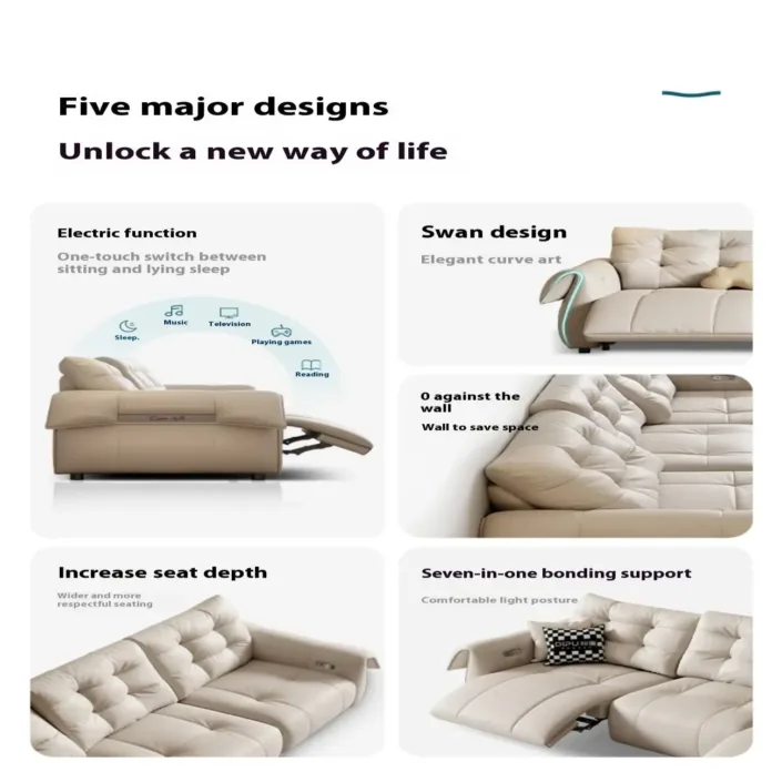 Globe Furnishings - Swan Neck Multifunctional Electric Sofa Globe Furnishings - Swan Neck Multifunctional Electric Sofa