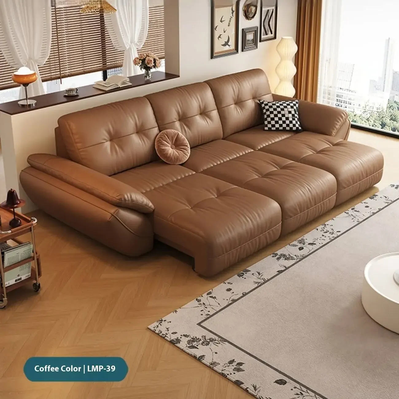 主图-05 Globe Furnishings - Italian-Style Electric Reclining Leather Sofa