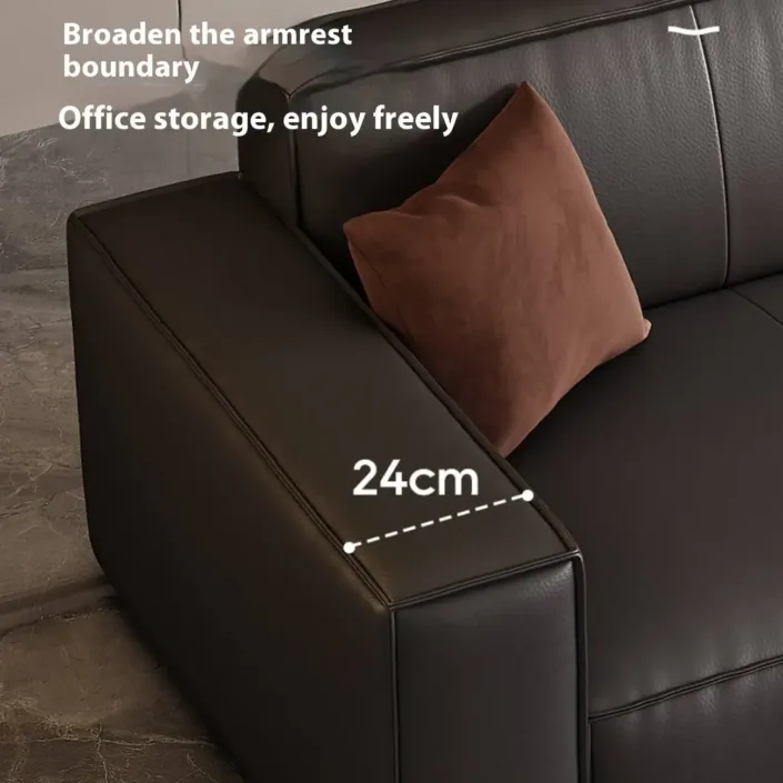 Globe Furnishings - Italian-Style Minimalist Genuine Leather Sofa Globe Furnishings - Italian-Style Minimalist Genuine Leather Sofa