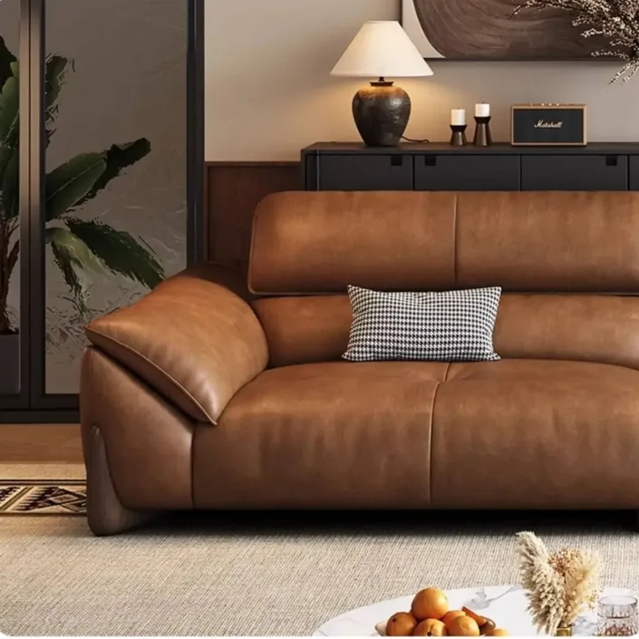 Globe Furnishings - Italian light luxury oil-wax leather sofa Globe Furnishings - Italian light luxury oil-wax leather sofa