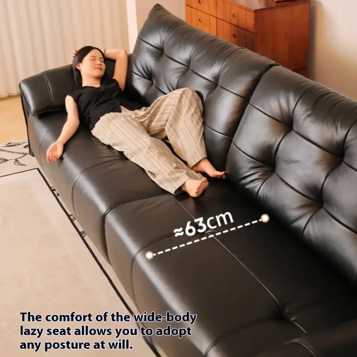 Globe Furnishings - Modern Minimalist Italian Top-Grain Leather Sofa Globe Furnishings - Modern Minimalist Italian Top-Grain Leather Sofa