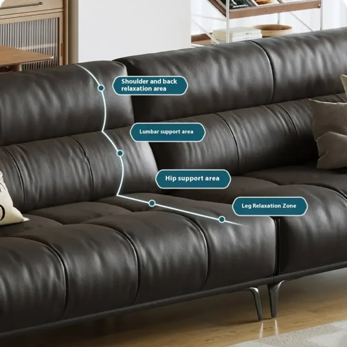 Globe Furnishings - Italian-style immersive genuine leather sofa Globe Furnishings - Italian-style immersive genuine leather sofa