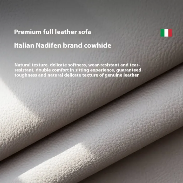 Globe Furnishings - Italian Minimalist Light Luxury Top-Grain Leather Sofa Globe Furnishings - Italian Minimalist Light Luxury Top-Grain Leather Sofa