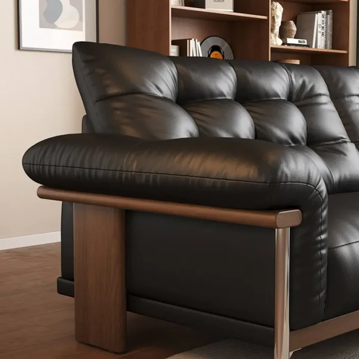 Globe Furnishings - Top Grain Leather Vintage Straight Sofa Globe Furnishings - Top Grain Leather Vintage Straight Sofa