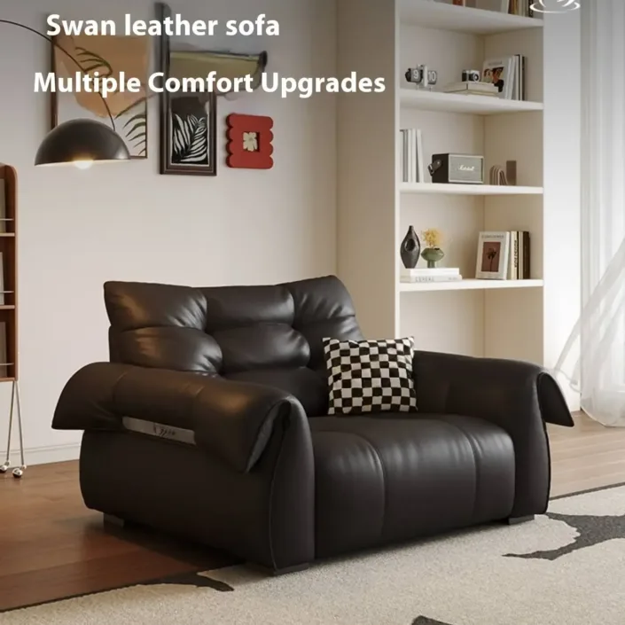 Globe Furnishings - Small-sized genuine leather sofa chair Globe Furnishings - Small-sized genuine leather sofa chair