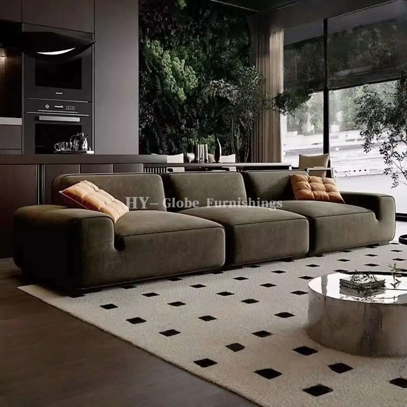 Globe Furnishings - Big Black Bull Compressed Sofa 主图-06