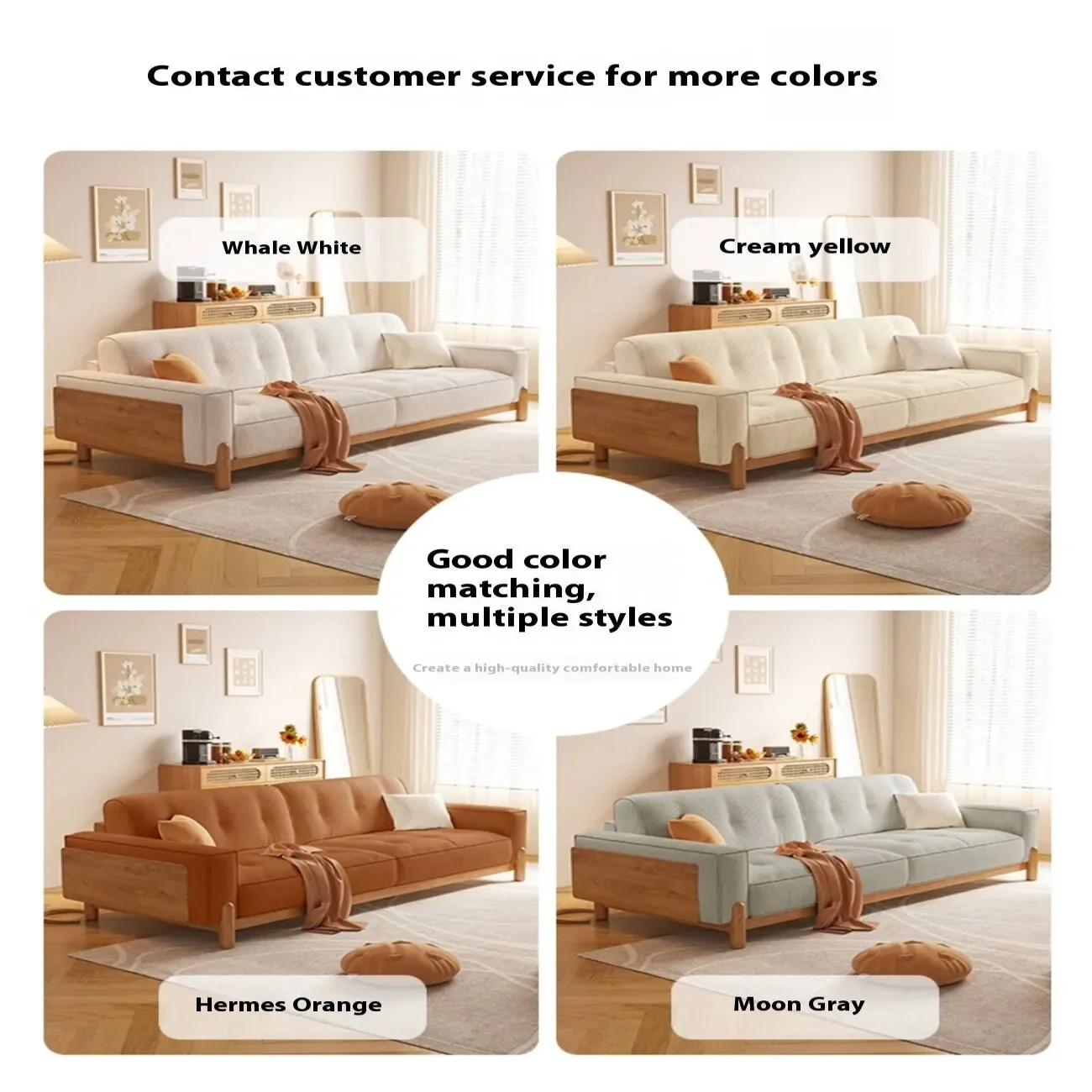 主图-06 Globe Furnishings - Rustic Wooden Sofa with Corduroy Cushions