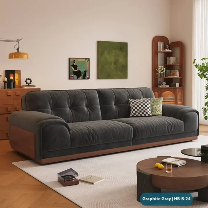 Globe Furnishings - Straight-Line Solid Wood Big Black Bull Sofa Globe Furnishings - Straight-Line Solid Wood Big Black Bull Sofa