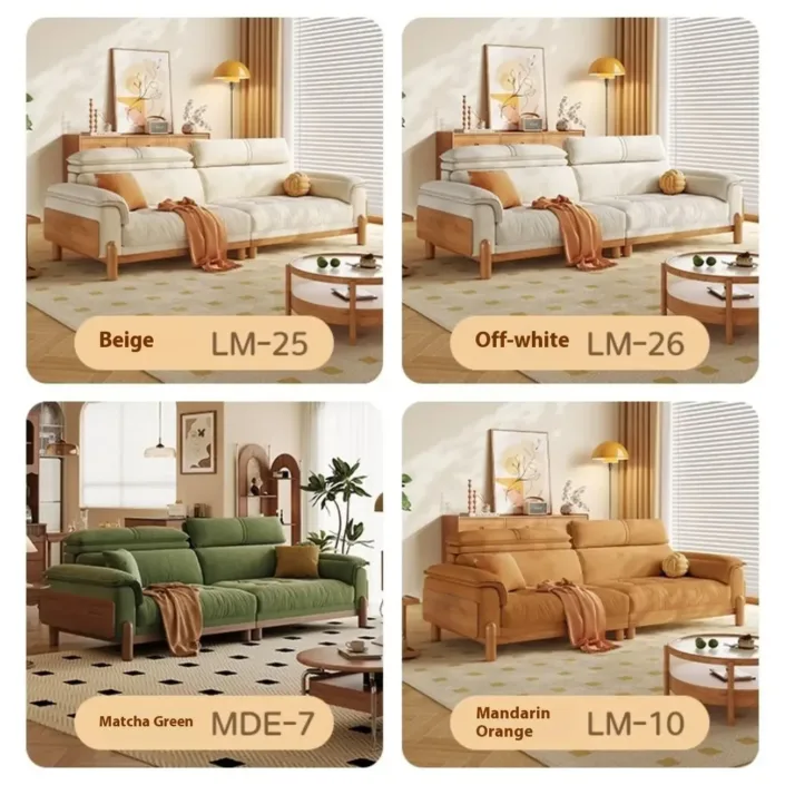 Globe Furnishings - Natural Wood-Style Cream Upholstered Sofa Globe Furnishings - Natural Wood-Style Cream Upholstered Sofa