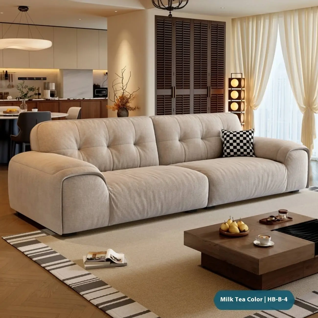 主图-06 Globe Furnishings - New Damo Milk Cream Style Sofa