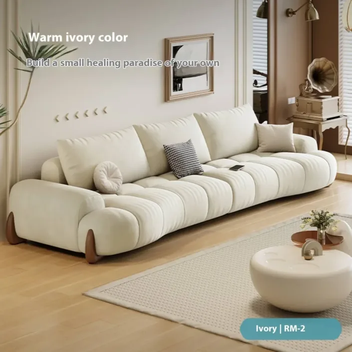 Globe Furnishings - New French Curved Tech Fabric Sofa Globe Furnishings - New French Curved Tech Fabric Sofa