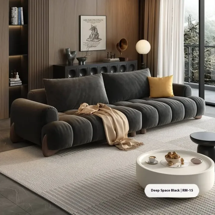 Globe Furnishings - Luxury Modern Straight-Line Cat-Scratch-Resistant Fabric Cotton Candy Sofa Globe Furnishings - Luxury Modern Straight-Line Cat-Scratch-Resistant Fabric Cotton Candy Sofa