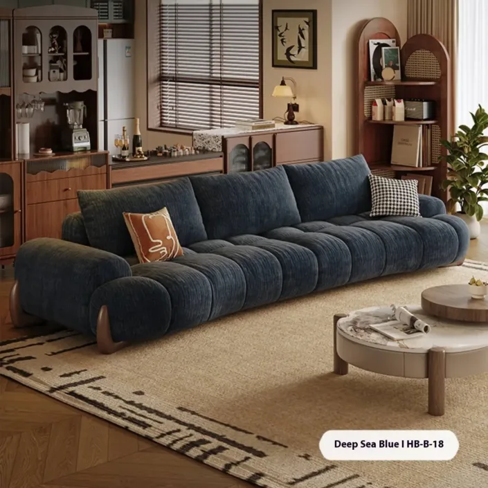 Globe Furnishings - Vintage-style curved fabric sofa Globe Furnishings - Vintage-style curved fabric sofa