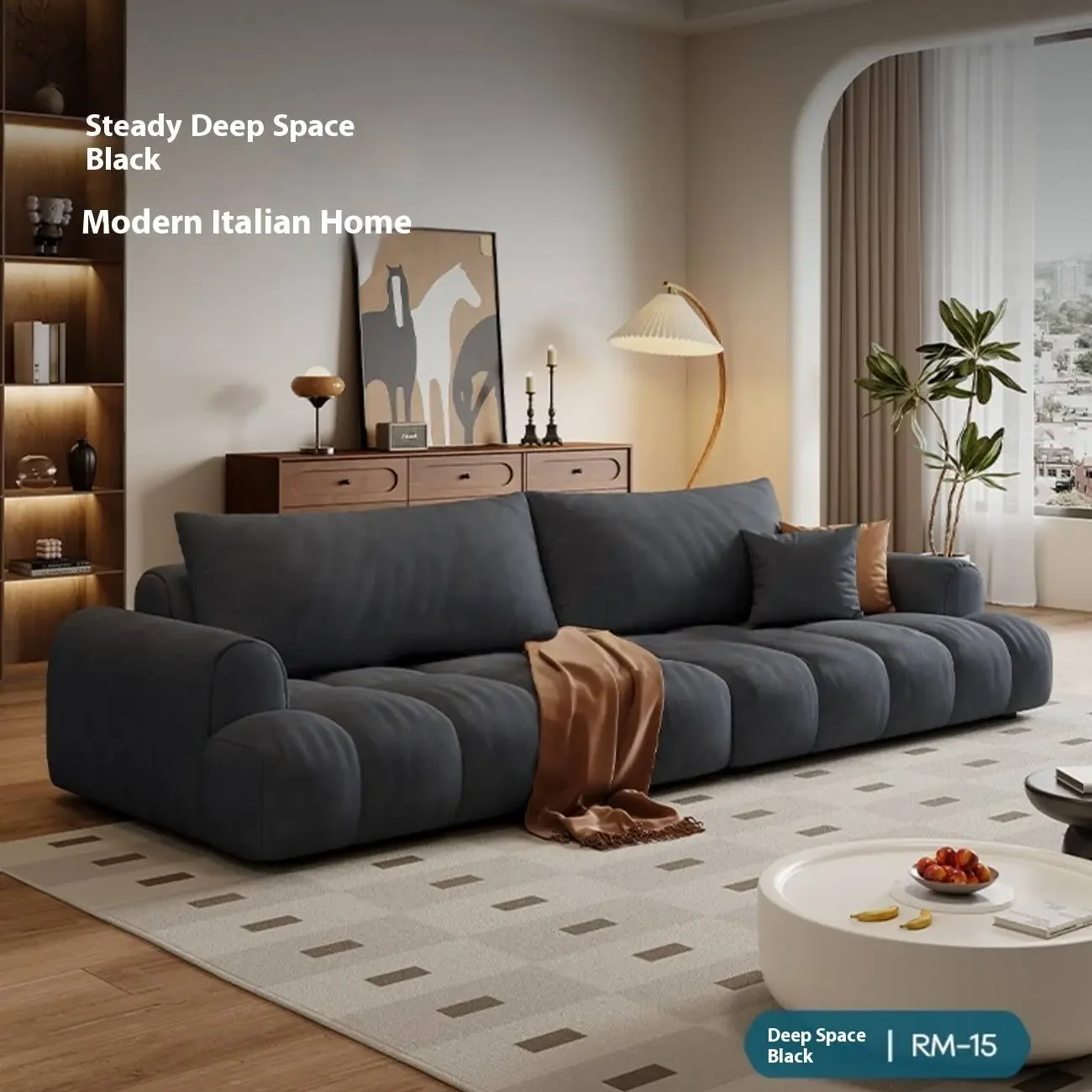 主图-06 Globe Furnishings - Puff Pastry Cream-Style Fabric Sofa