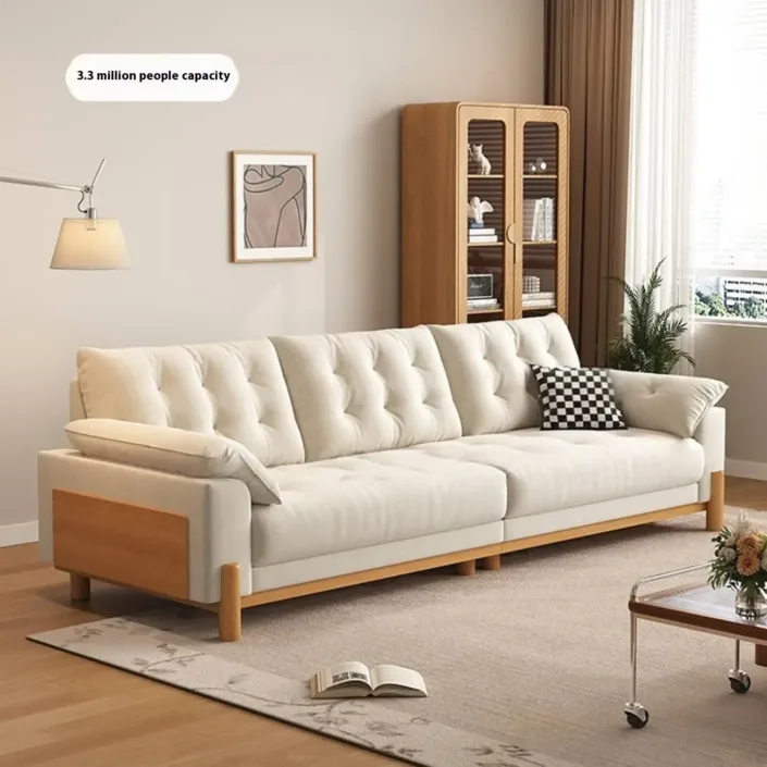 Globe Furnishings - Nordic-Style Solid Wood Frame with Removable Fabric Cushions Globe Furnishings - Nordic-Style Solid Wood Frame with Removable Fabric Cushions