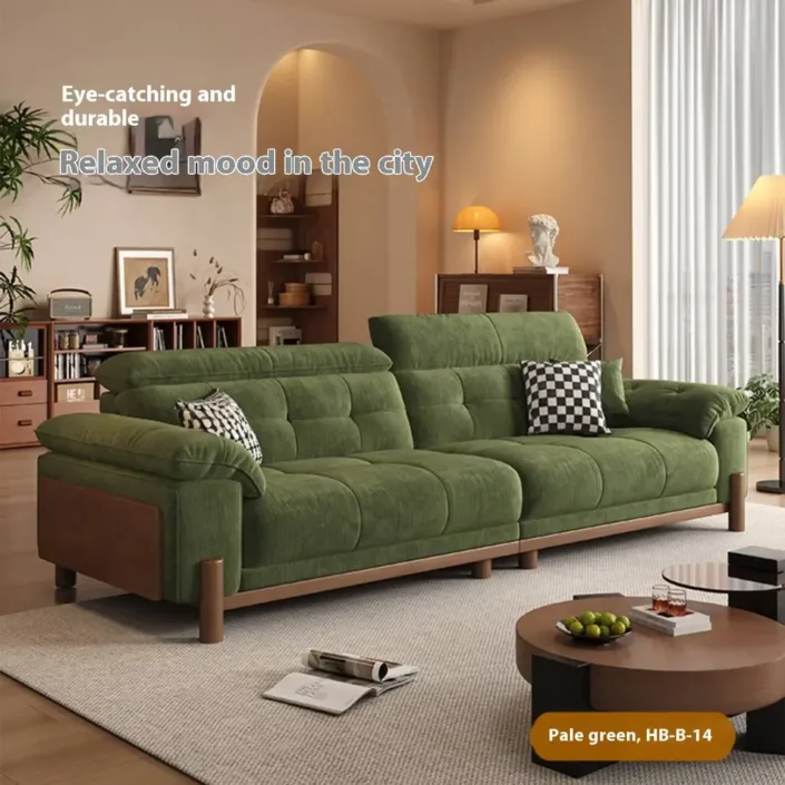 Globe Furnishings - Vintage-Style Solid Wood Sofa with Removable Fabric Covers Globe Furnishings - Vintage-Style Solid Wood Sofa with Removable Fabric Covers