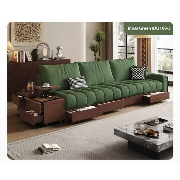Globe Furnishings - Medieval-style cotton and linen solid wood fabric sofa Globe Furnishings - Medieval-style cotton and linen solid wood fabric sofa