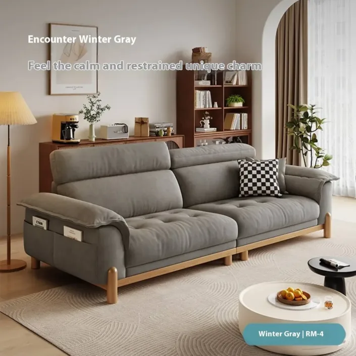 Globe Furnishings - Straight-Line Light Luxury Cream Technology Fabric Sofa Globe Furnishings - Straight-Line Light Luxury Cream Technology Fabric Sofa