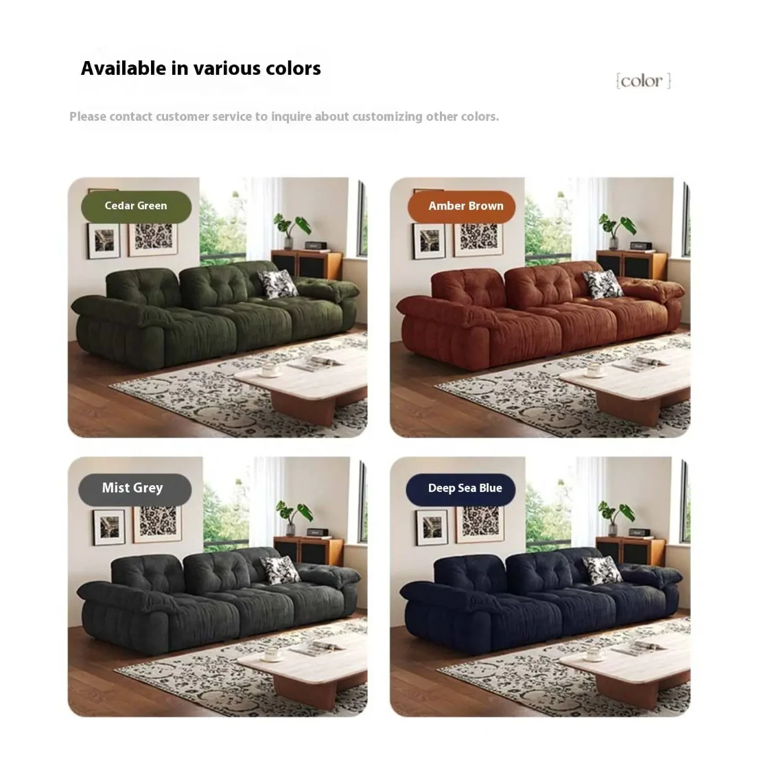 主图-06 Globe Furnishings - Chenille Italian Minimalist Adjustable Fabric Sofa