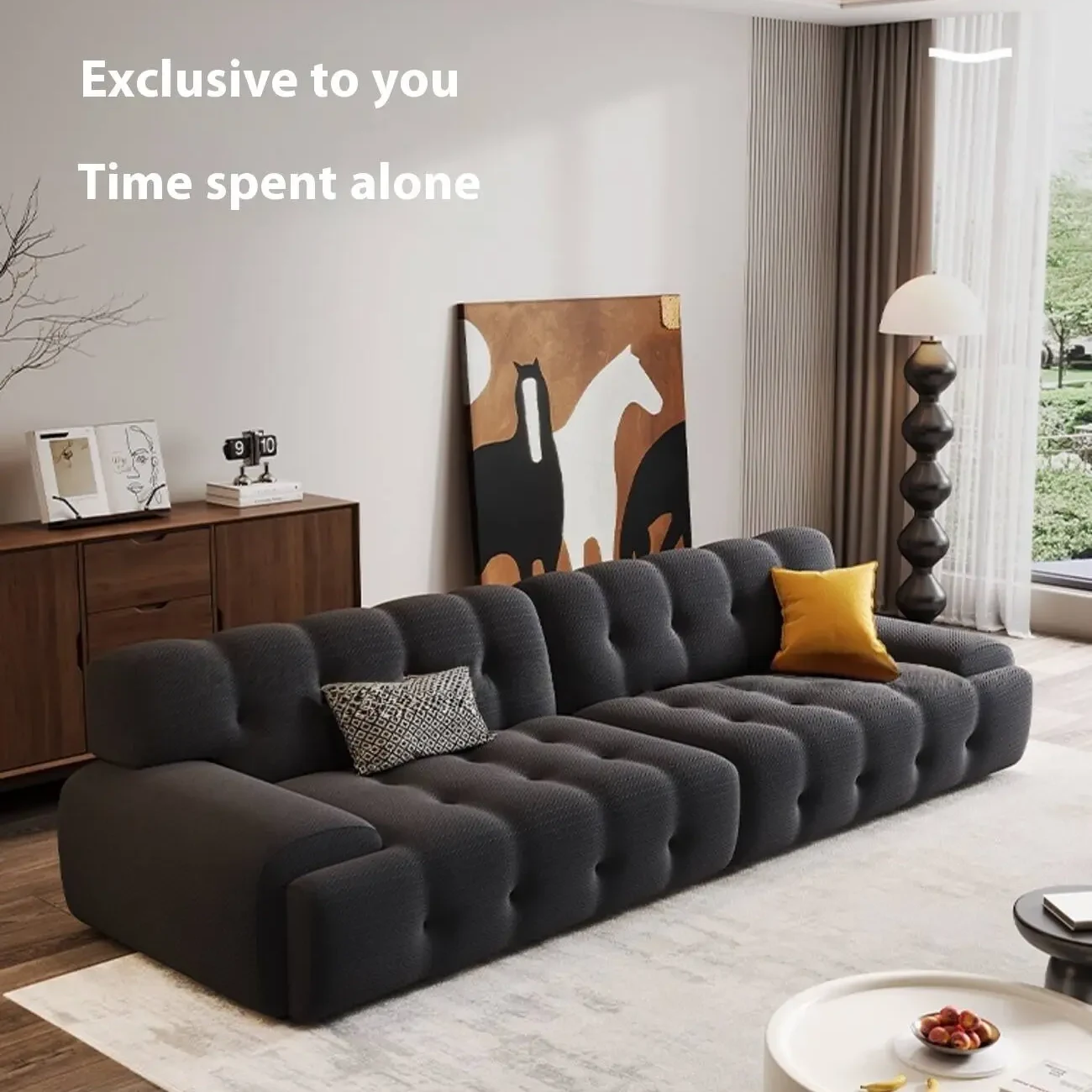 主图-06 Globe Furnishings - Rochebois Straight-Line Trendy Fabric Sofa
