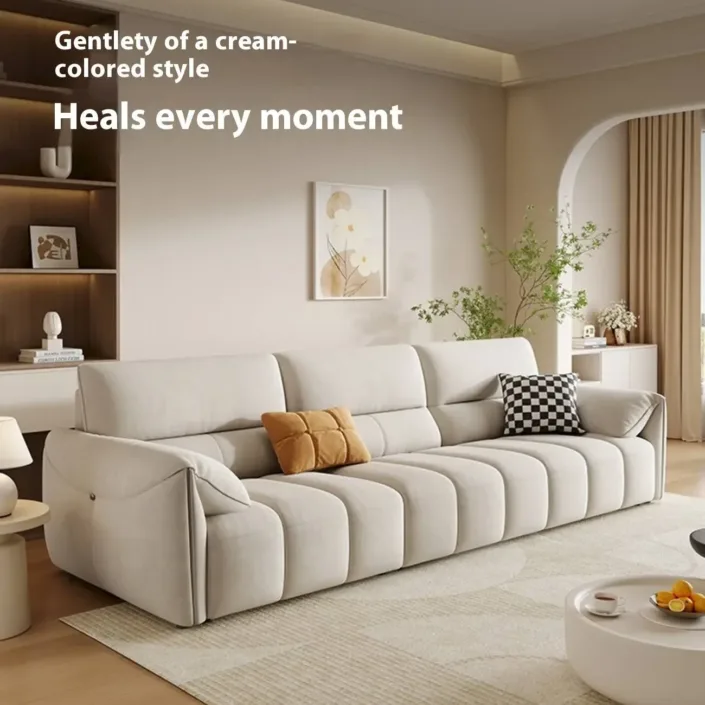 Globe Furnishings - New Linear Luxury Milk Fabric Sofa Globe Furnishings - New Linear Luxury Milk Fabric Sofa
