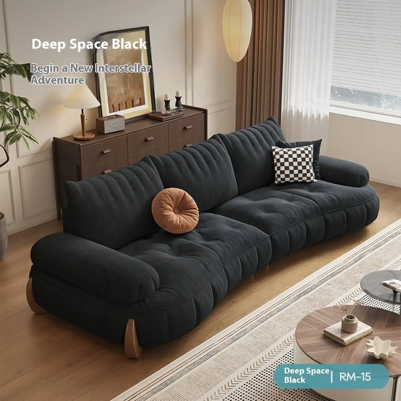 主图-06 Globe Furnishings - Modern Cream-Style Fabric Sofa