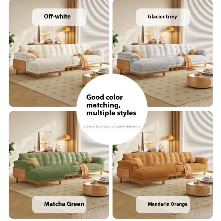 Globe Furnishings - Vintage-Style Solid Wood Cloud-Pattern Upholstered Sofa Globe Furnishings - Vintage-Style Solid Wood Cloud-Pattern Upholstered Sofa