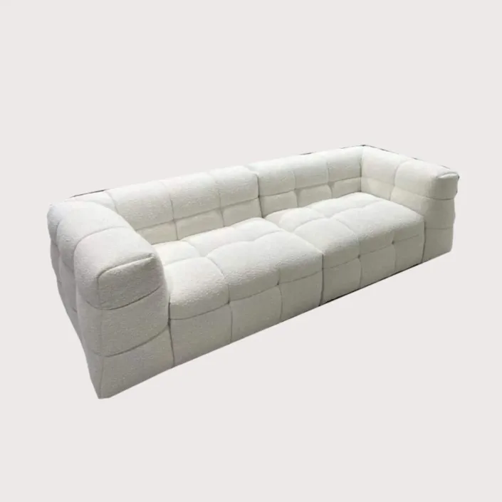Globe Furnishings - Marshmallow Compressed Straight Row Fabric Sofa Globe Furnishings - Marshmallow Compressed Straight Row Fabric Sofa