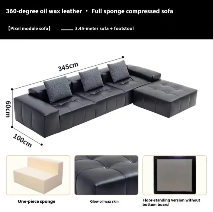 Globe Furnishings - Italian Minimalist Tofu-Block Pixel-Compressed Sofa Globe Furnishings - Italian Minimalist Tofu-Block Pixel-Compressed Sofa
