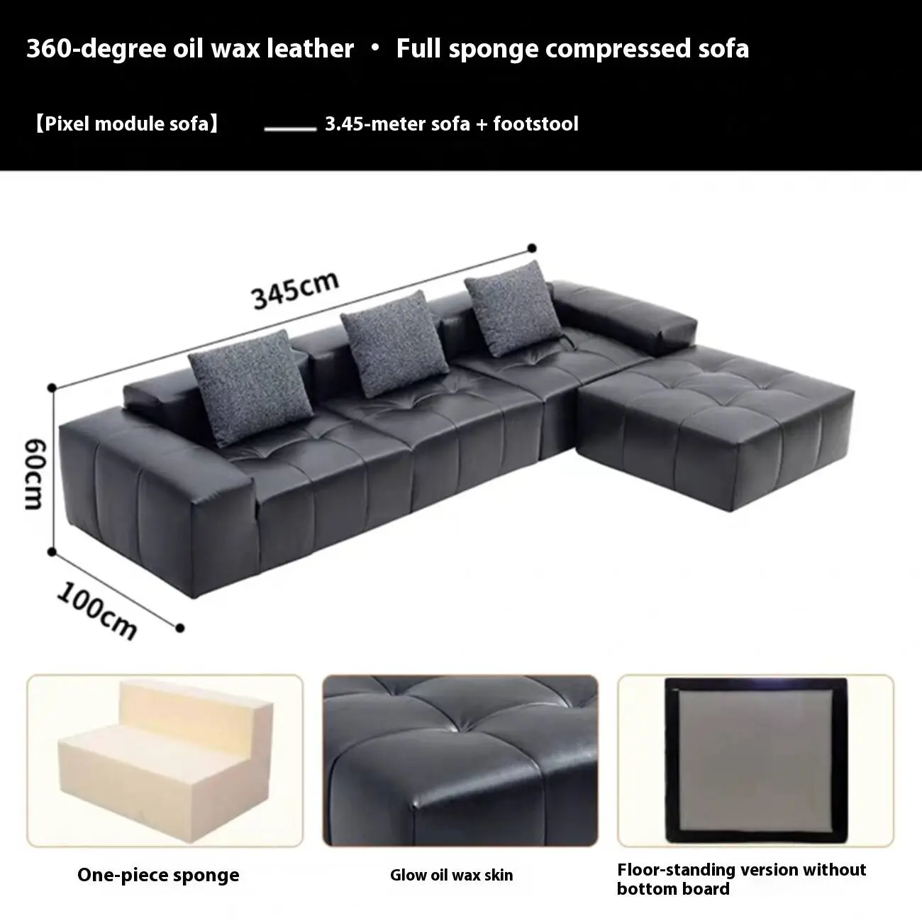 主图-06 Globe Furnishings - Italian Minimalist Tofu-Block Pixel-Compressed Sofa