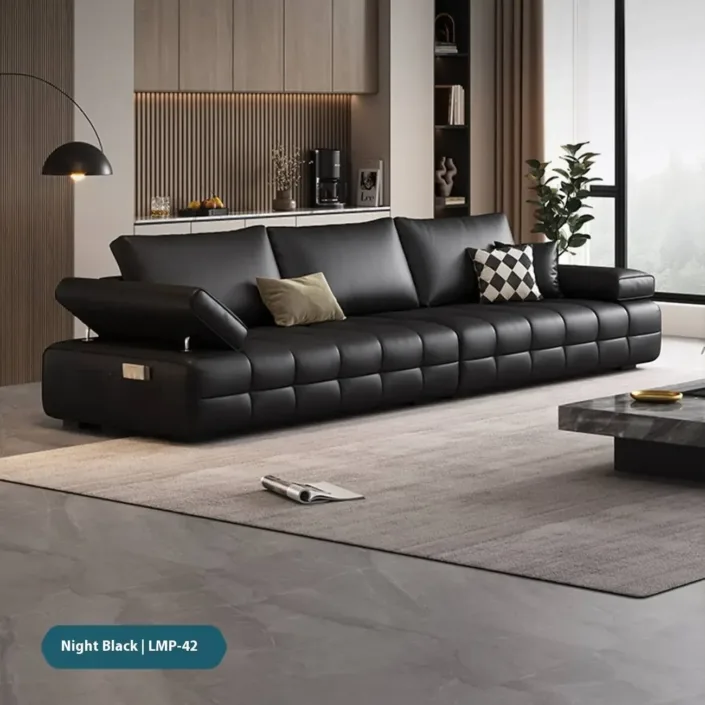 Globe Furnishings - Italian Minimalist Full Genuine Leather New Lawrence Sofa Globe Furnishings - Italian Minimalist Full Genuine Leather New Lawrence Sofa