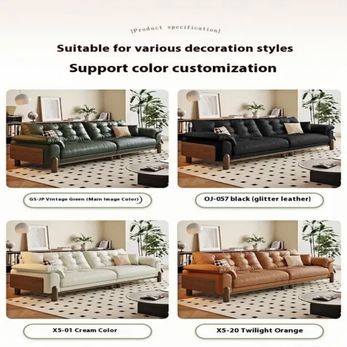 Globe Furnishings - Chaise Longue Cloud Oil Wax Leather Sofa Globe Furnishings - Chaise Longue Cloud Oil Wax Leather Sofa