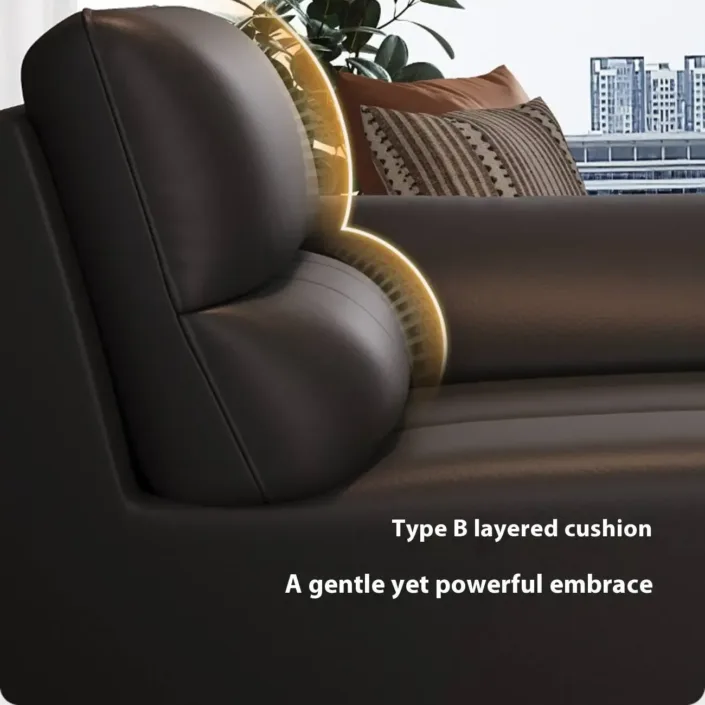 Globe Furnishings - Italian Light-Luxury Top-Grain Piano Key Leather Sofa Globe Furnishings - Italian Light-Luxury Top-Grain Piano Key Leather Sofa