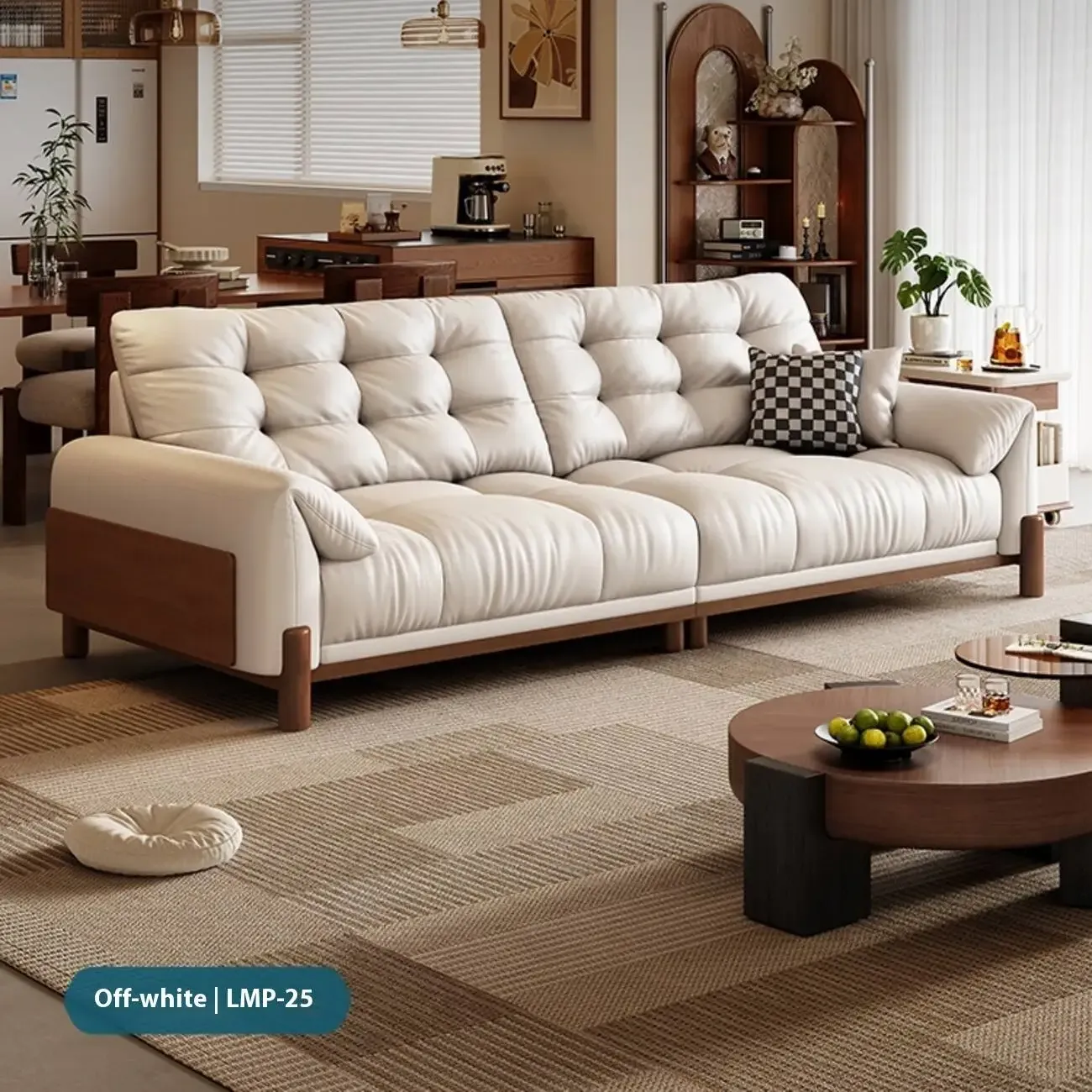 主图-06 Globe Furnishings - Medieval solid wood modular leather sofa