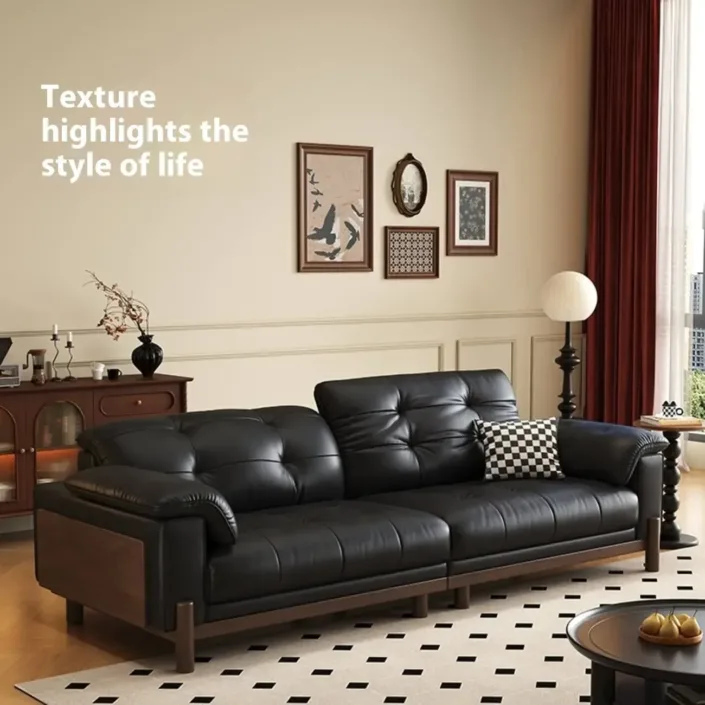 Globe Furnishings - Oil-Waxed Leather Mid-Century Vintage Top-Grain Leather Sofa Globe Furnishings - Oil-Waxed Leather Mid-Century Vintage Top-Grain Leather Sofa